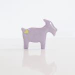 Lilac Goat Figurine With Yellow Flowers