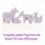 Lilac Dala Horse Figurine With Yellow Flowers