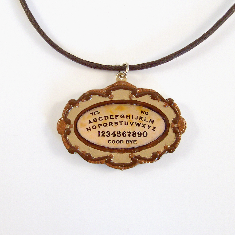 Small Polymer Clay Ouija Board Pendant And Necklace