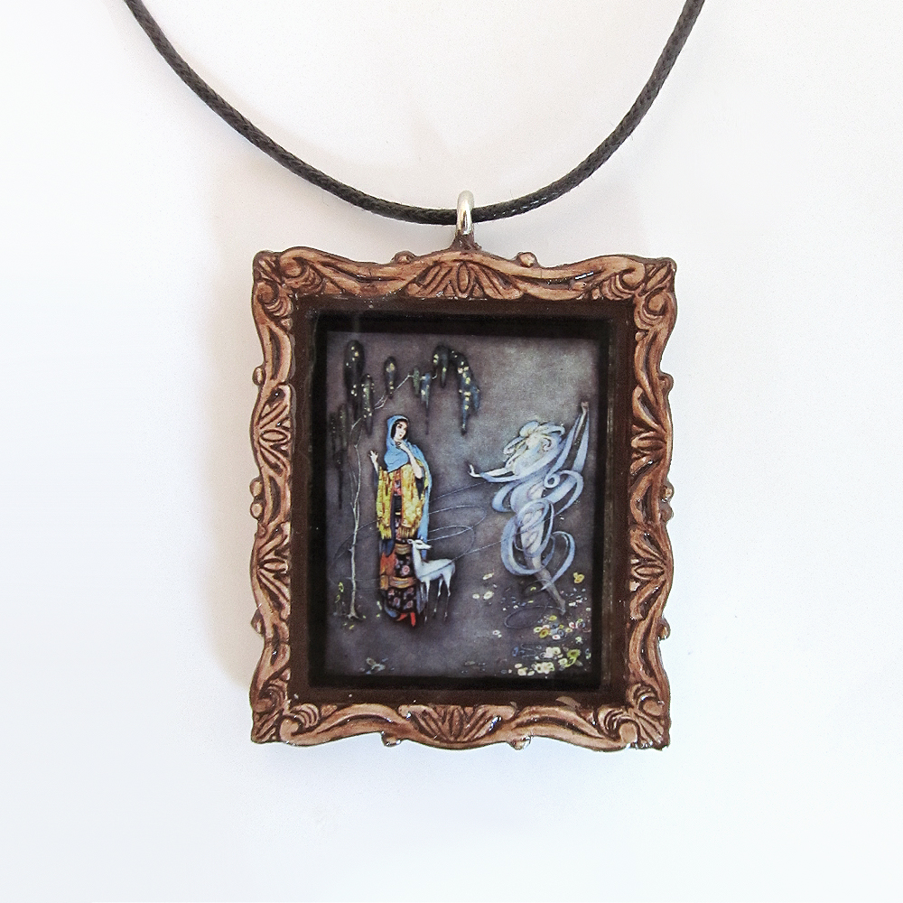 The White Fawn Fairy Tale Pendant And Cord Necklace